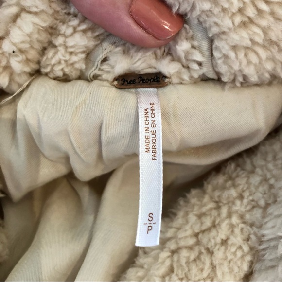 NWOT Free People Oversize White Sherpa Teddy Pea Coat Size S - Picture 2 of 3